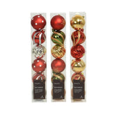 Decoris Shatterproof Baubles Box of 6pcs 15cm - Gold/Red/Green/Silver (3 Assorted)
